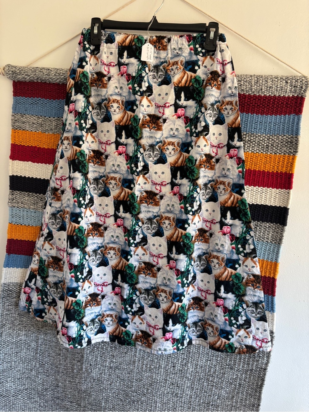 Cat Pattern Maxi Skirt